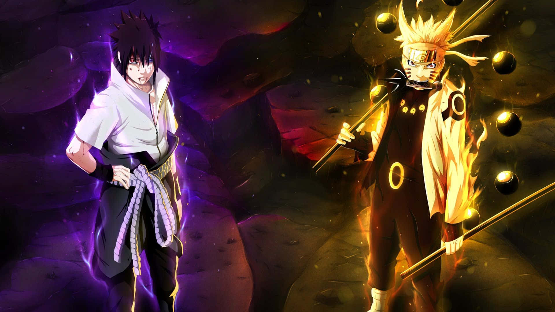 PS4 Naruto Sasuke Uchiha og Naruto Uzumaki Bakgrunner