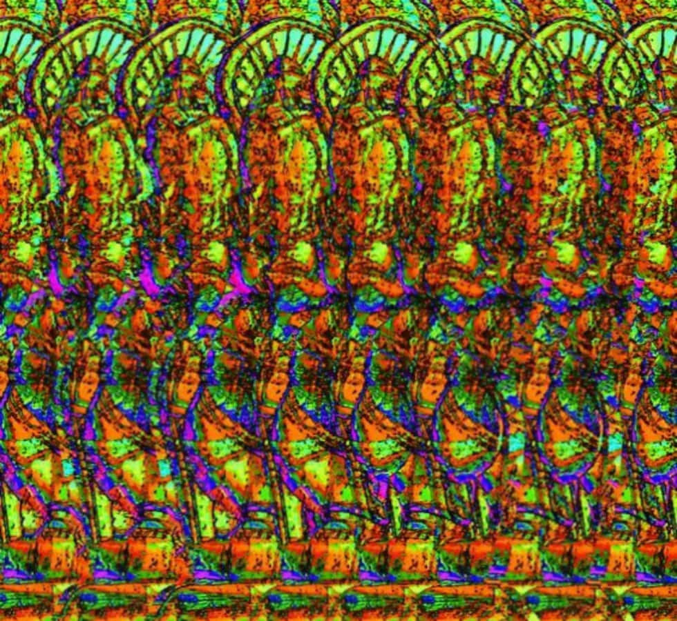 Psykedelisk maleri Magic Eye 3D stereogrambilde Bakgrunner