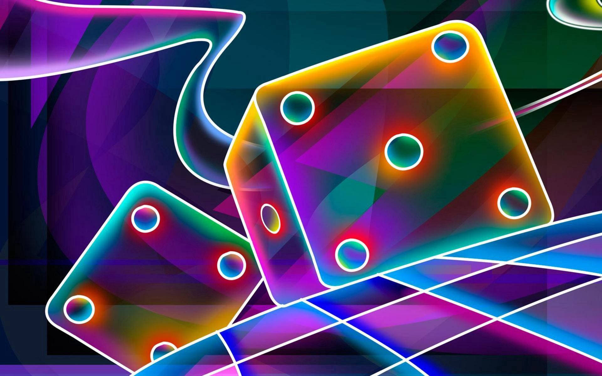 3D neon flerfarget psykedelisk diger terning bakgrunn.