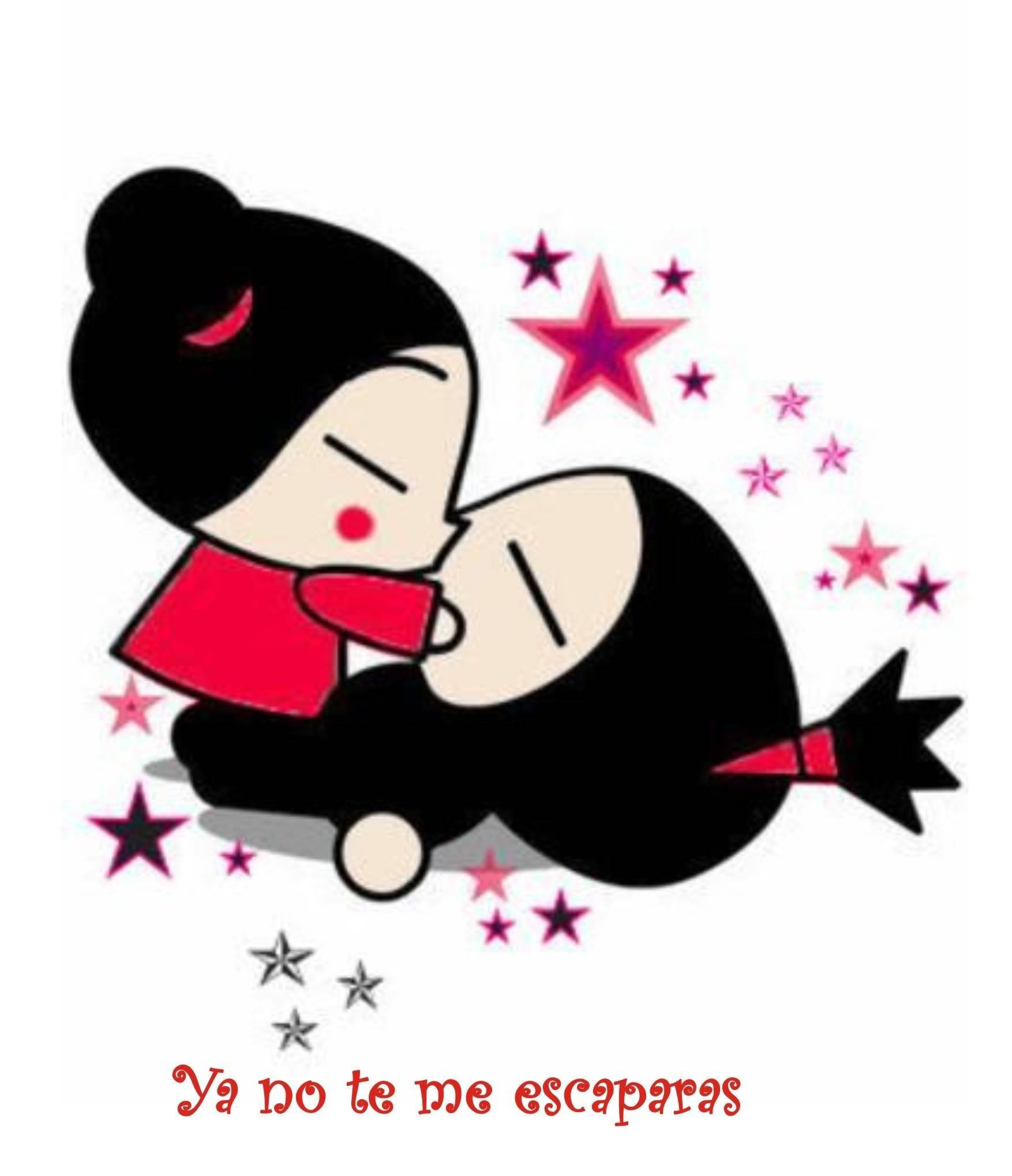 Pucca kysser Garu med sitat Bakgrunner