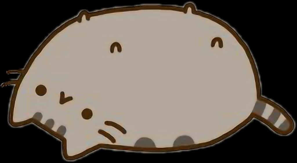 Pusheen katt som ligger ned Bakgrunner