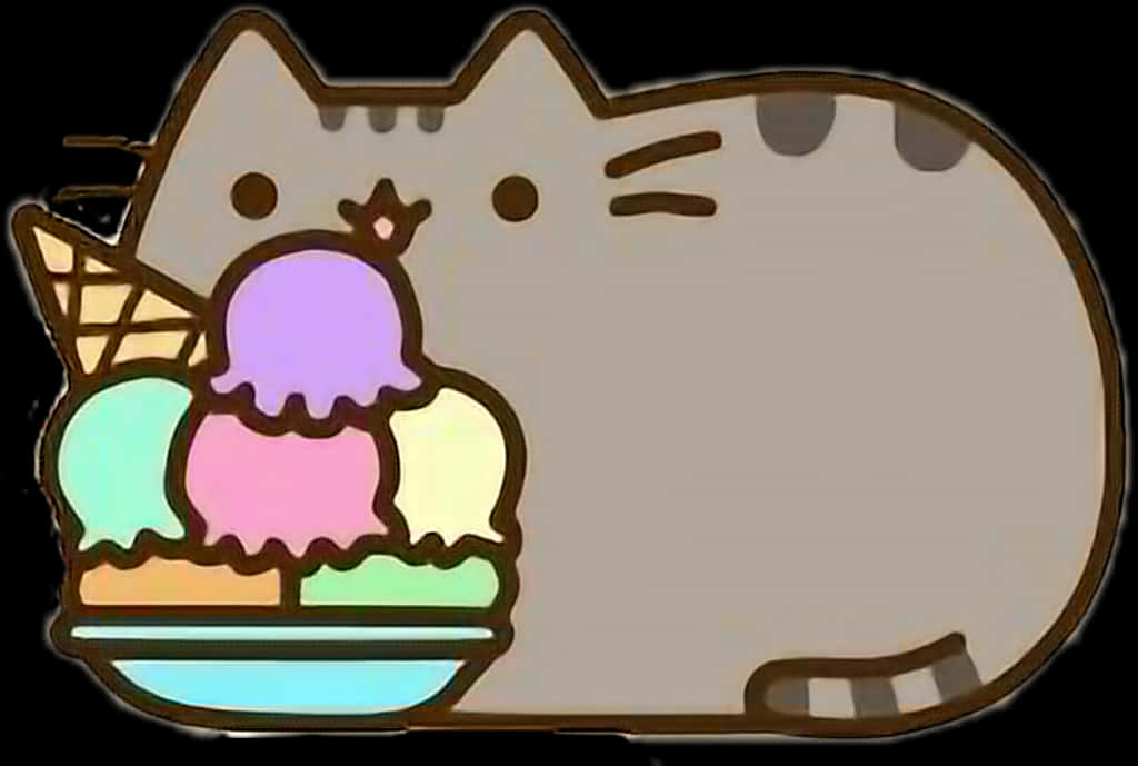 Pusheen med iskrem Bakgrunner