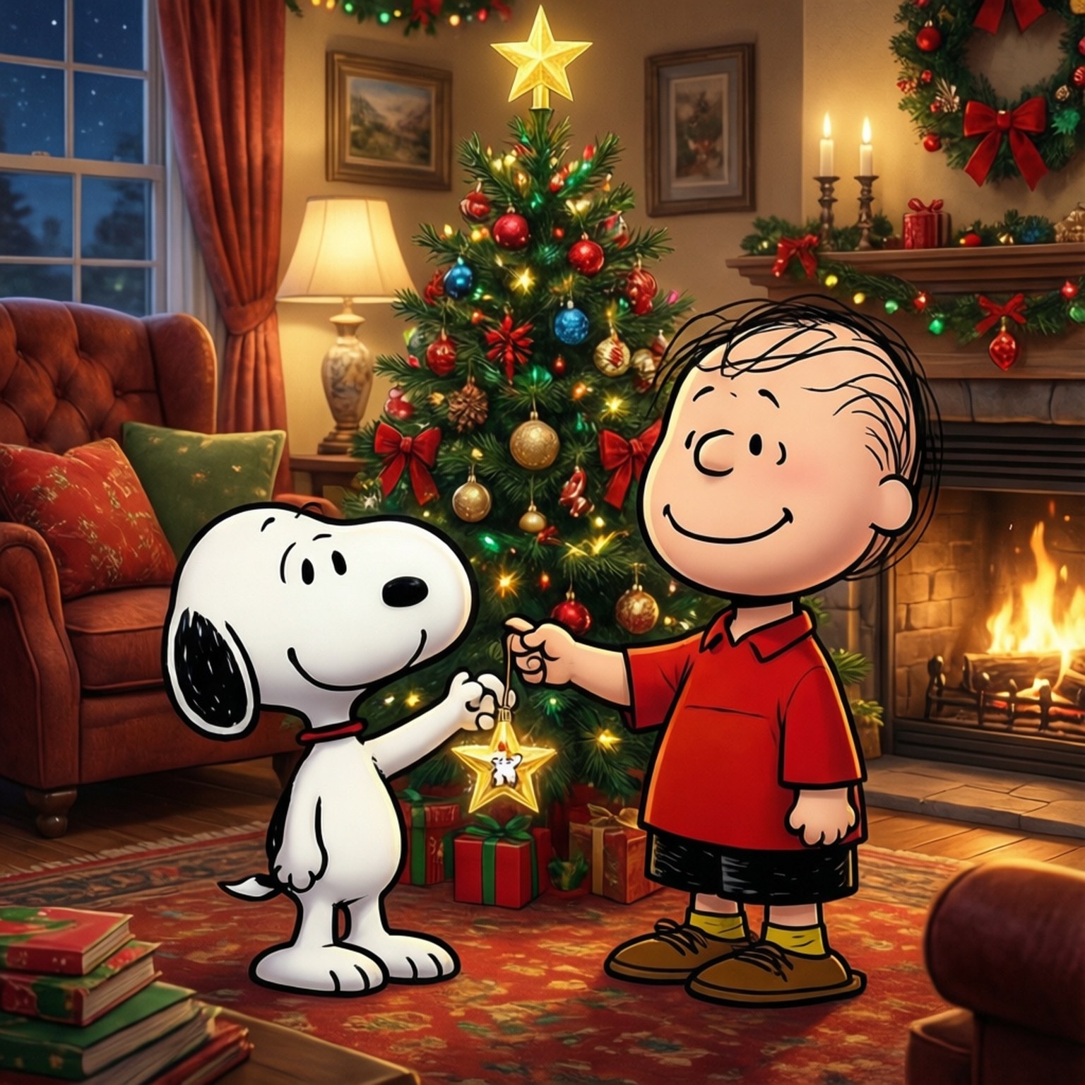 Pynte treet med Charlie Brown Bakgrunner