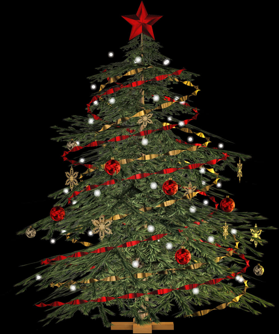Pyntet juletre med stjerne på toppen Bakgrunner