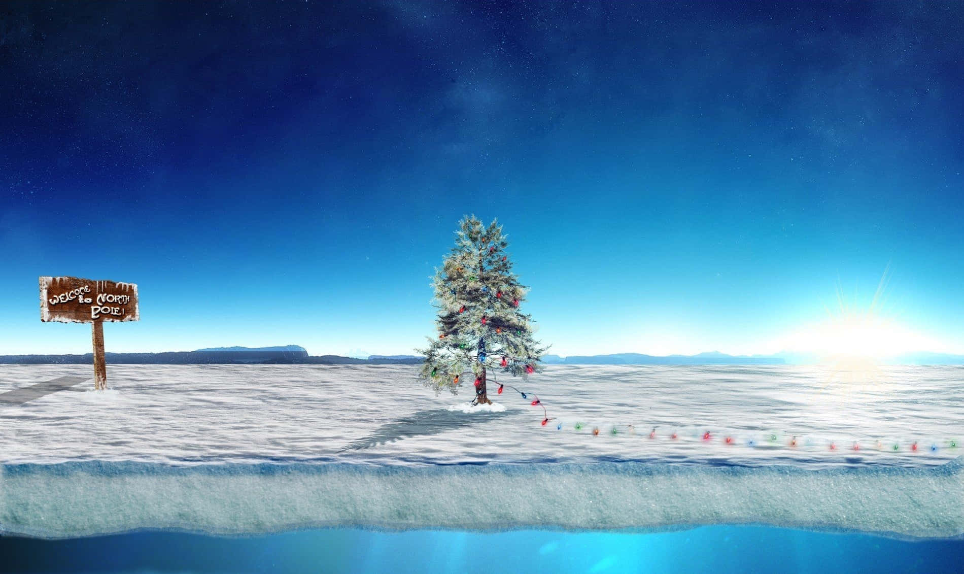 Pyntet juletre på Nordpolen bilde Bakgrunner