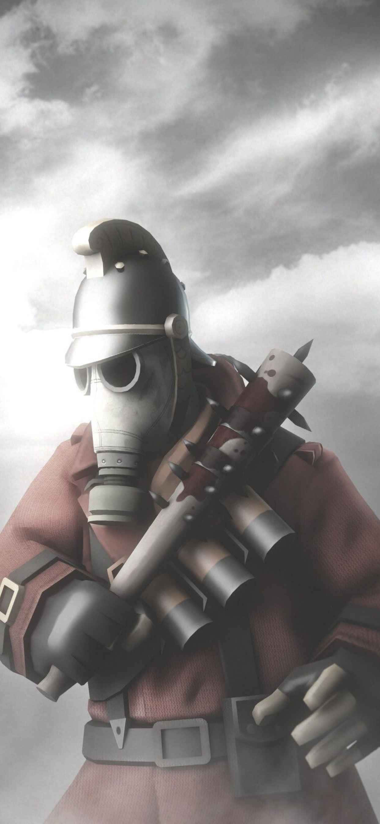 Pyro gråskala iPhone XS Max Team Fortress 2-bakgrunnsbilde Bakgrunner