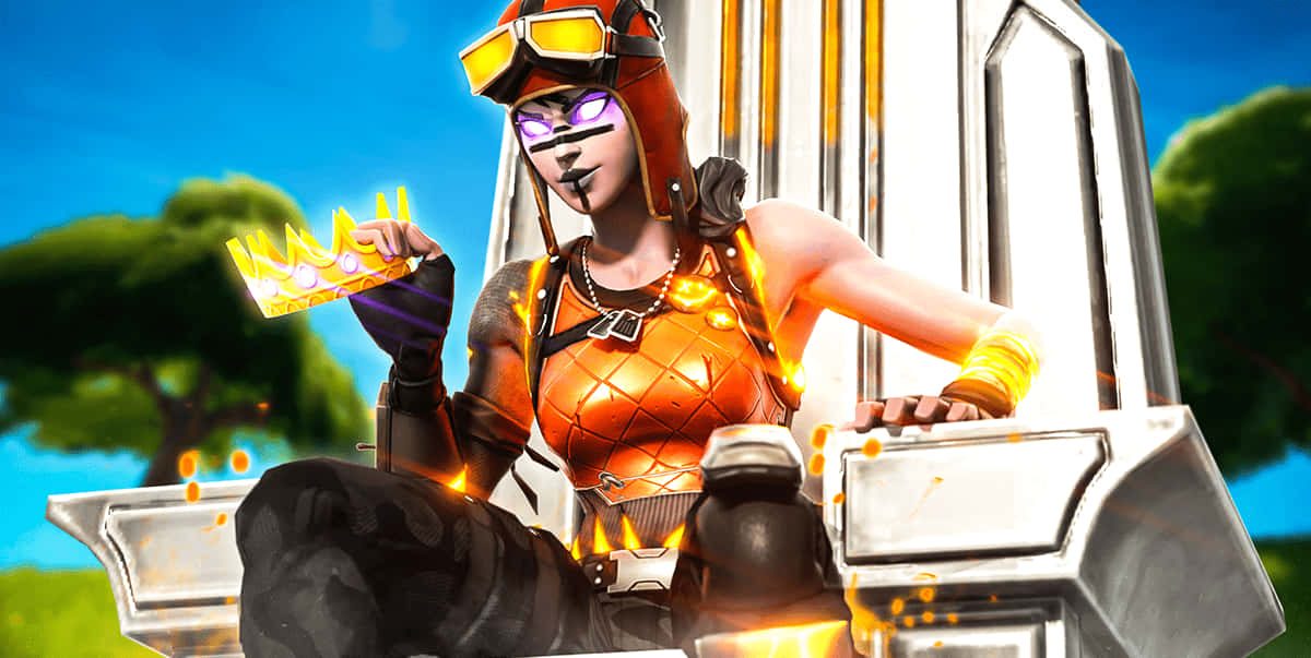 Queen Blaze Fortnite sittende på en trone Bakgrunner