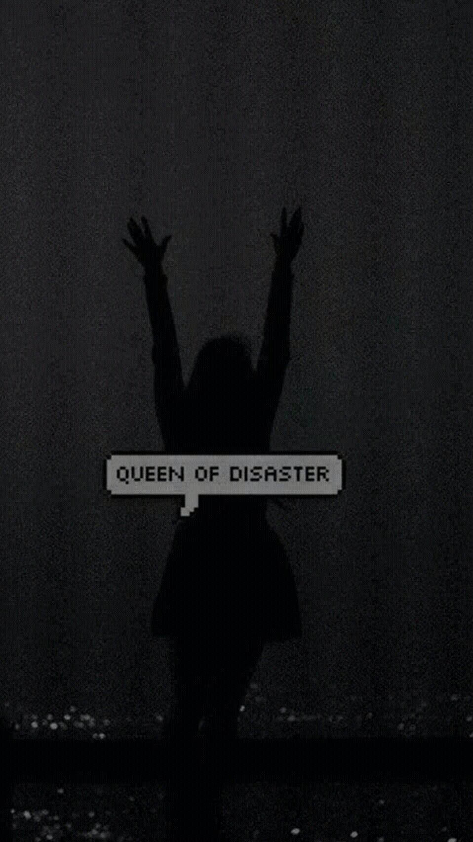 Queen Of Disaster over svart bakgrunn indie-telefon Bakgrunner