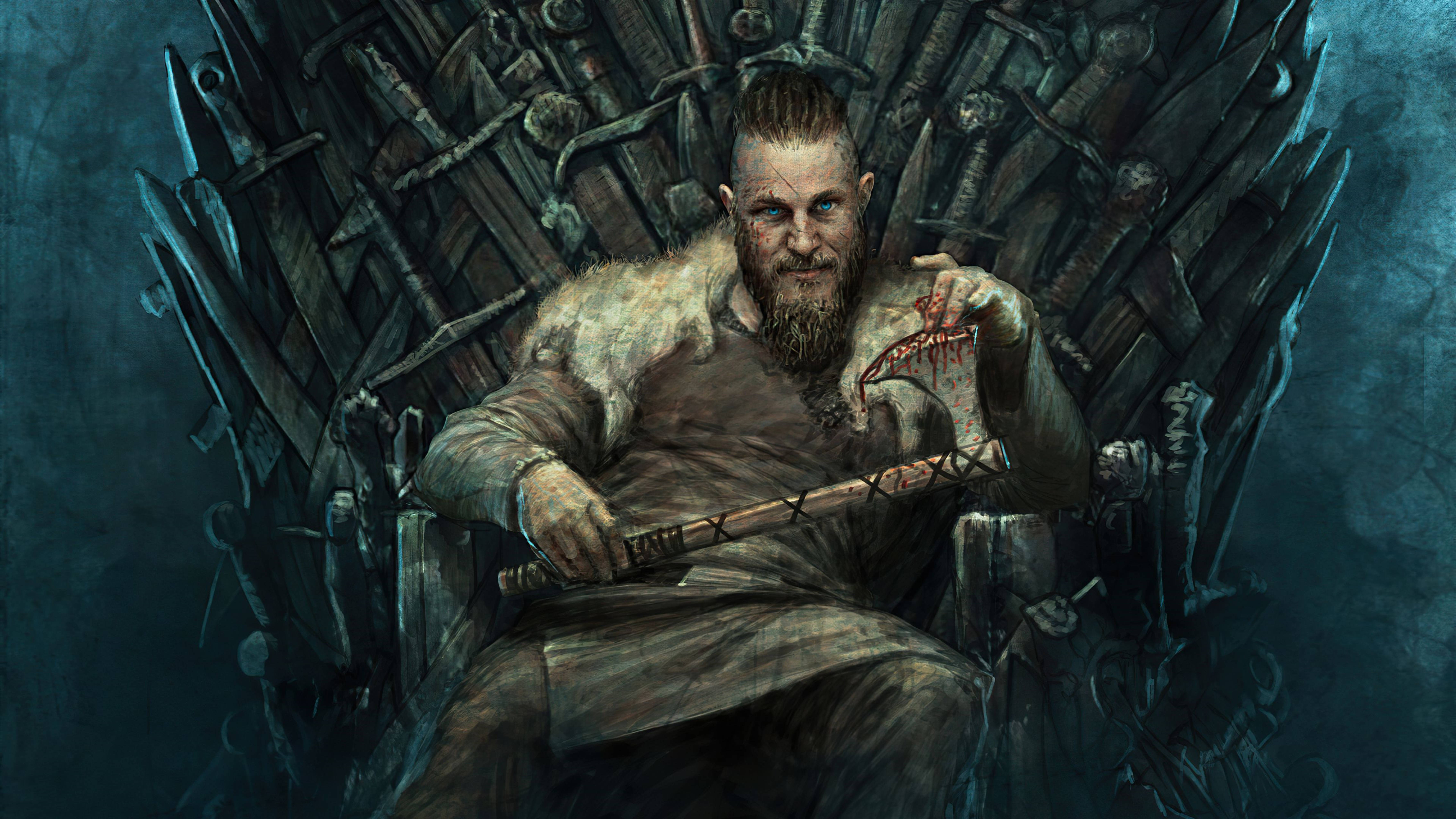 Ragnar Lothbrok 4K på jerntronen Bakgrunner