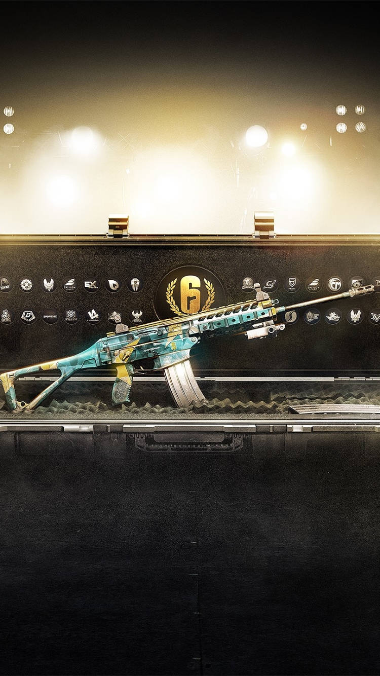 Rainbow Six Siege Blå Nebula Våpen iPhone Bakgrunner