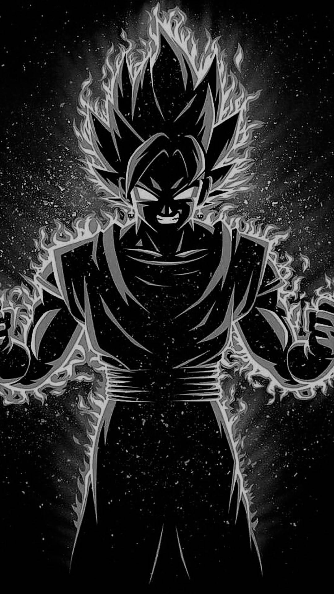Rasende Goku svart og hvit Bakgrunner