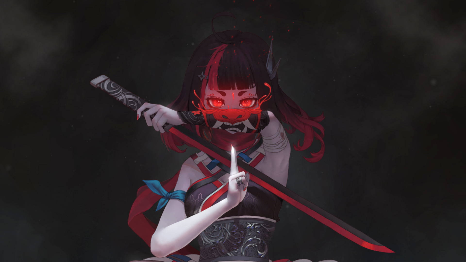 Rød anime-djevel Bakgrunner