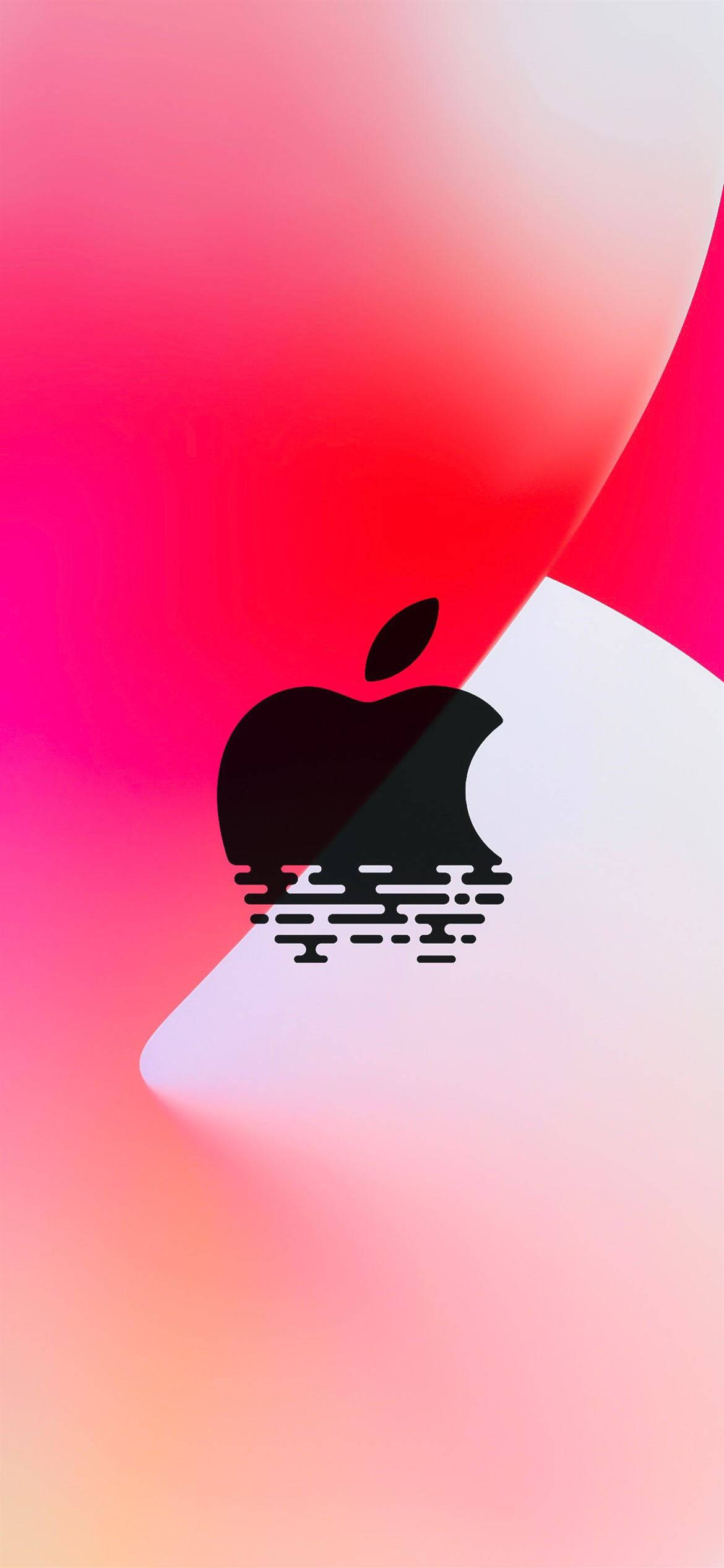 Rød Apple-logo på iPhone 12 Bakgrunner