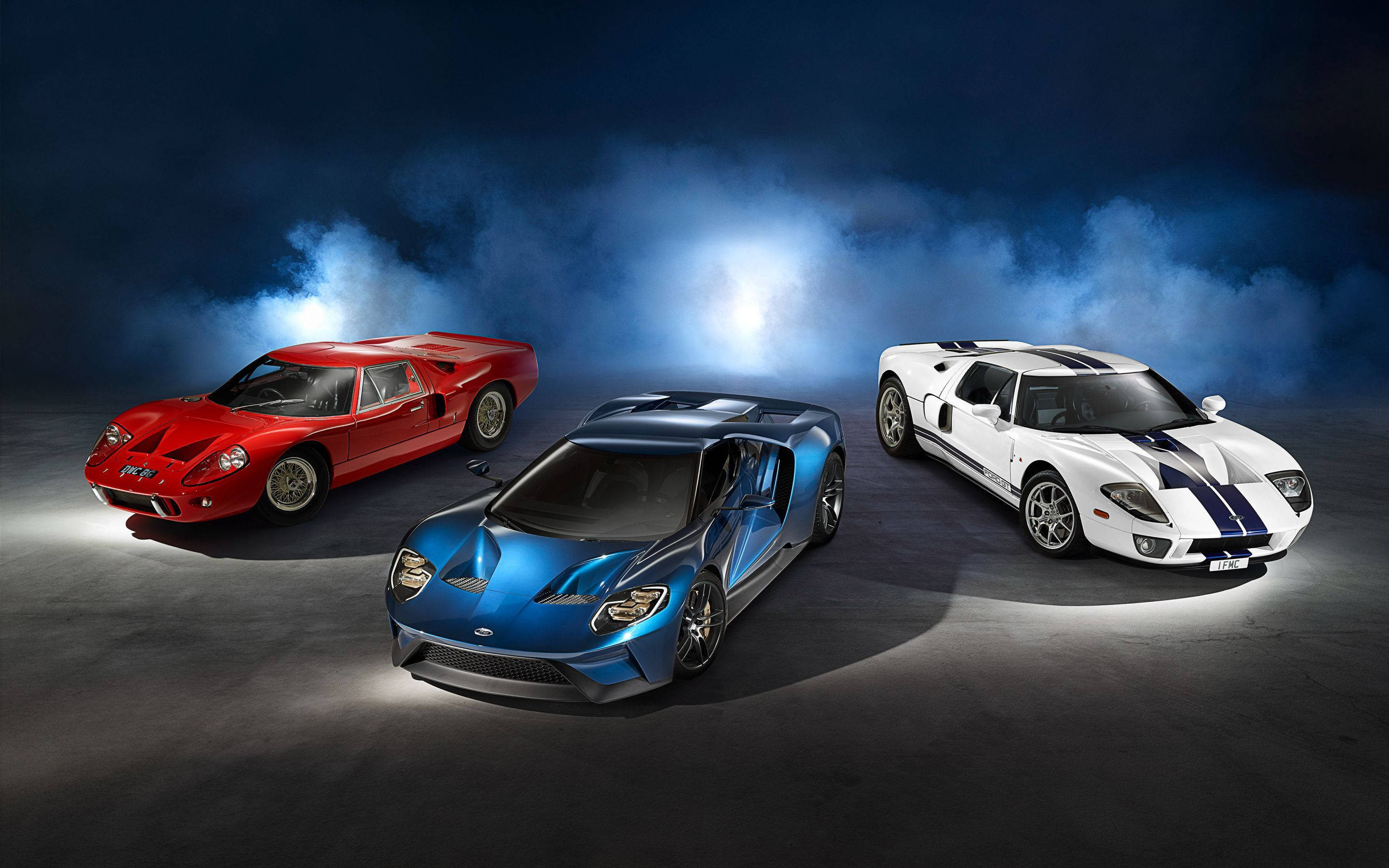 Rød, blå og hvit Ford GT Bakgrunner