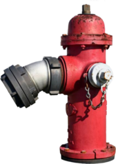 Rød brannhydrant med slangekobling Bakgrunner