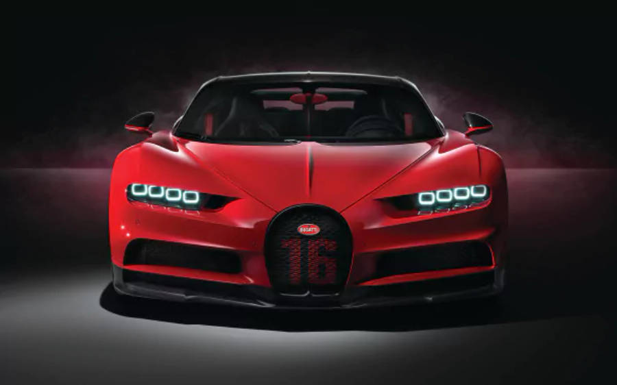 Rød Bugatti Chiron 4K Bakgrunner