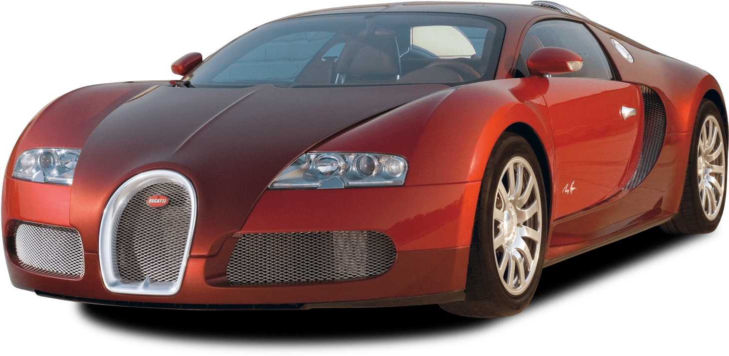 Rød Bugatti Veyron sett fra siden Bakgrunner