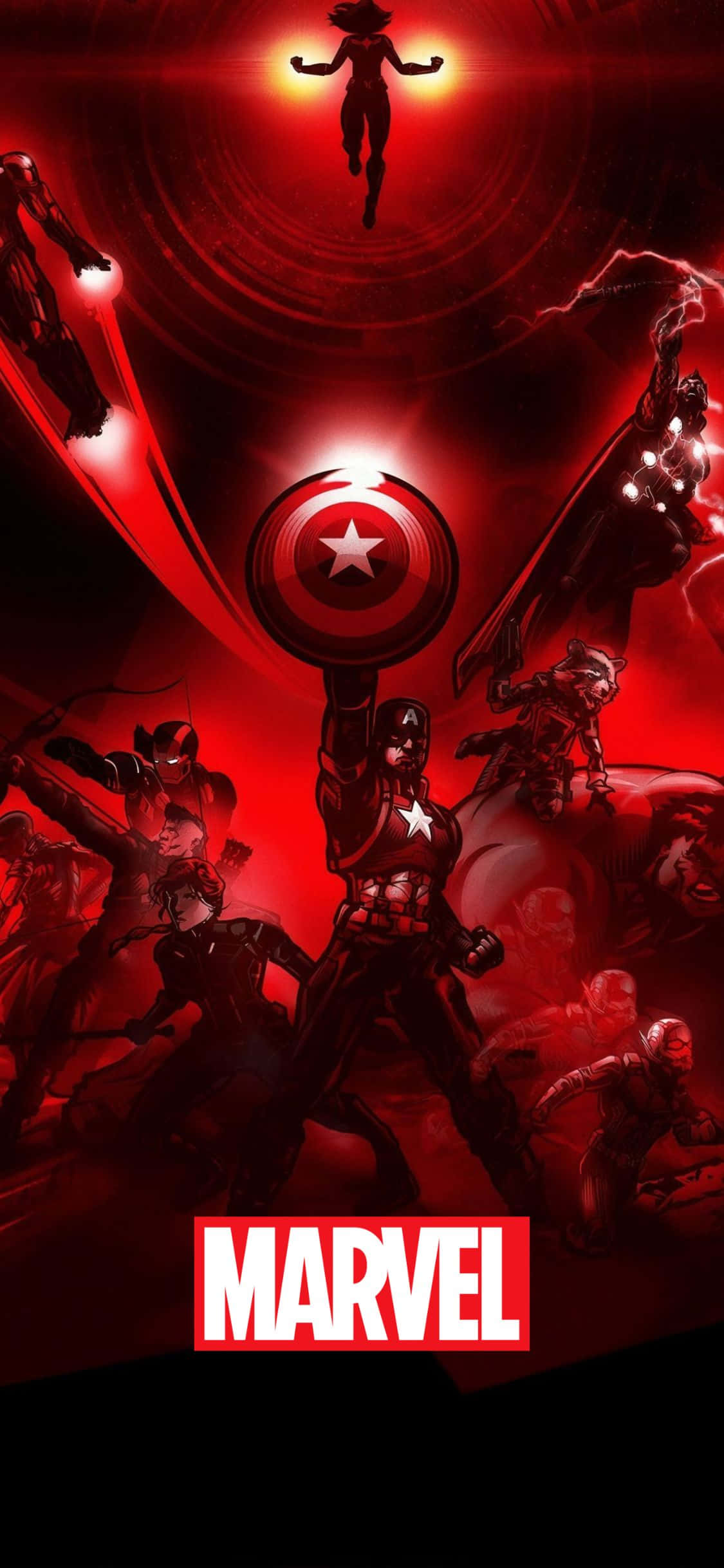 Rød Estetikk Avengers iPhone XS Marvel Bakgrunn Bakgrunner