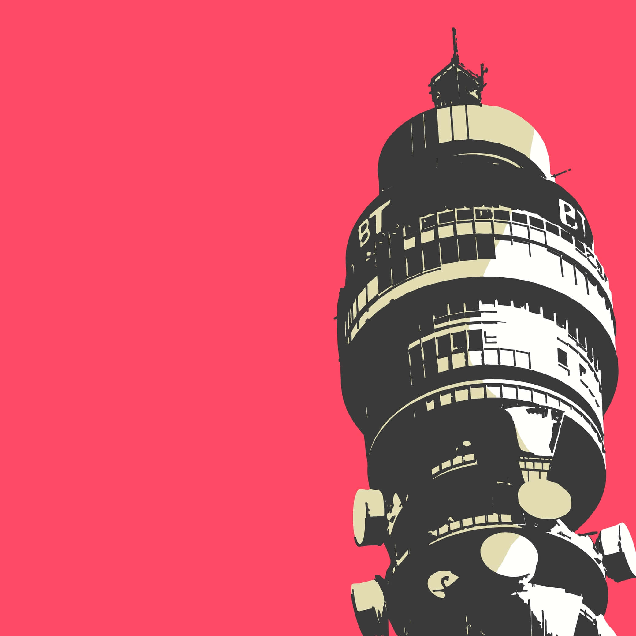 Rød estetisk BT Tower mobil Bakgrunner
