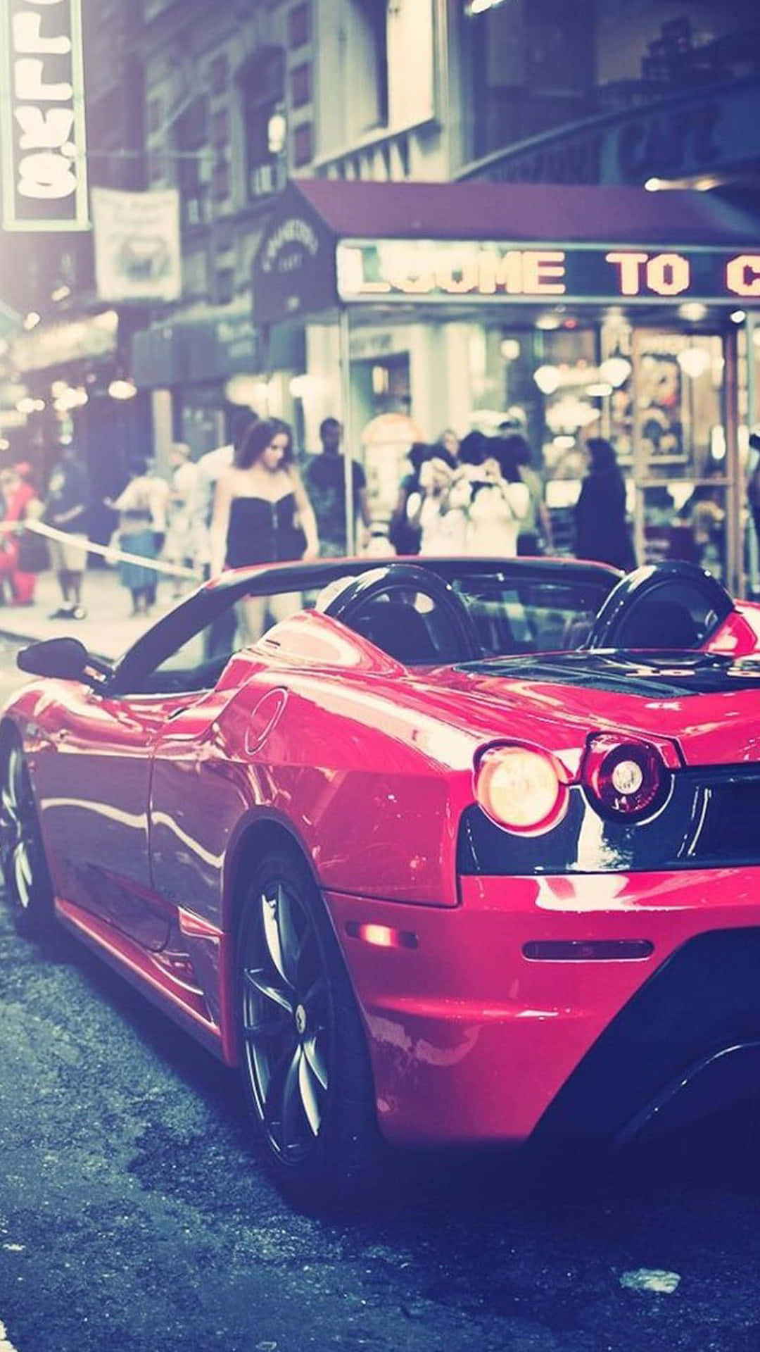 Rød Ferrari gatebil Bakgrunner