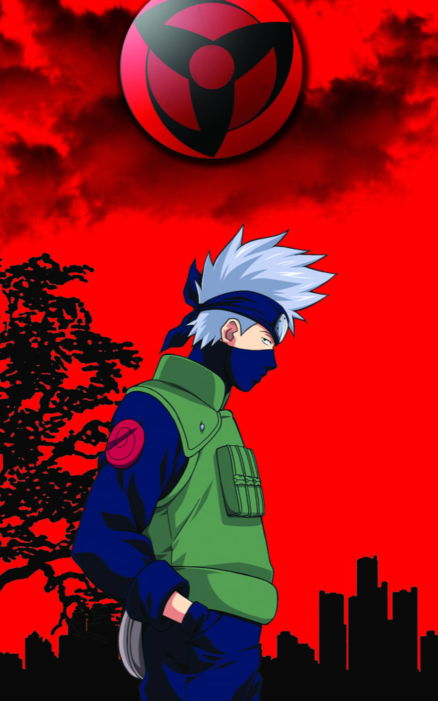 Rød kunst kul Kakashi Bakgrunner