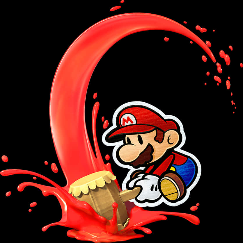 Rød malingklatt Mario-tegneserie Bakgrunner