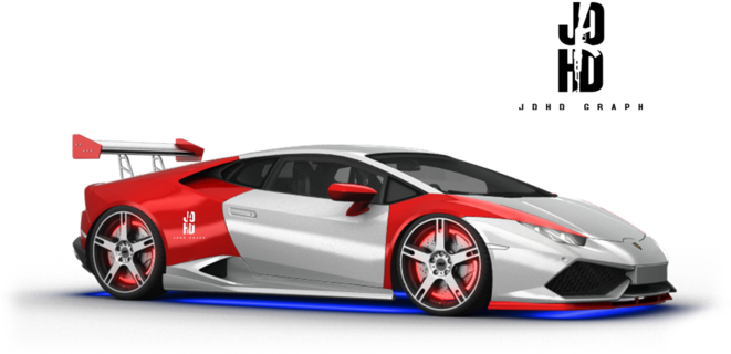 Rød og hvit Lamborghini Huracan Racing Edition Bakgrunner