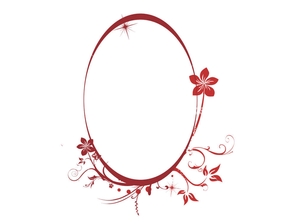 Rød oval blomsterramme Bakgrunner