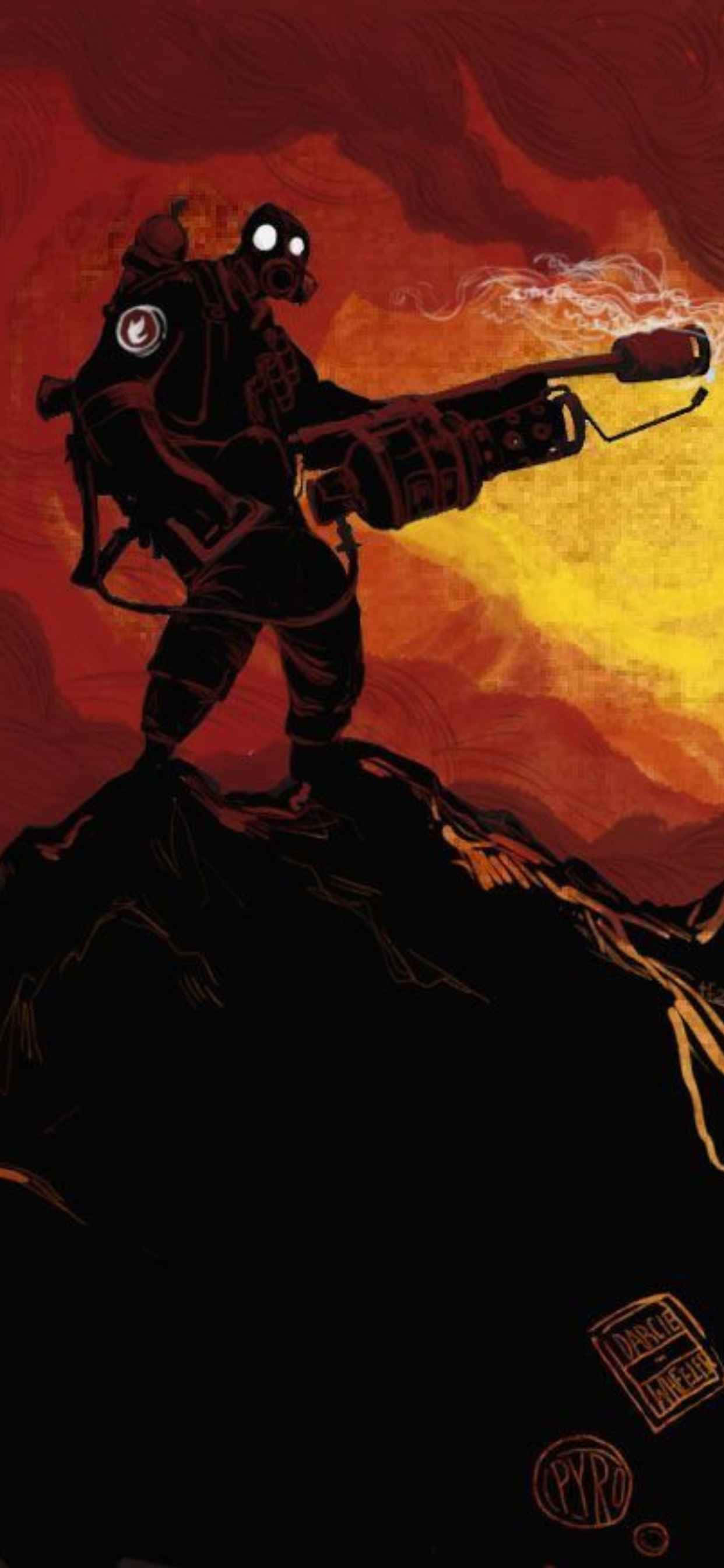 Rød Pyro Skygge iPhone Xs Max Team Fortress 2 Bakgrunn Bakgrunner