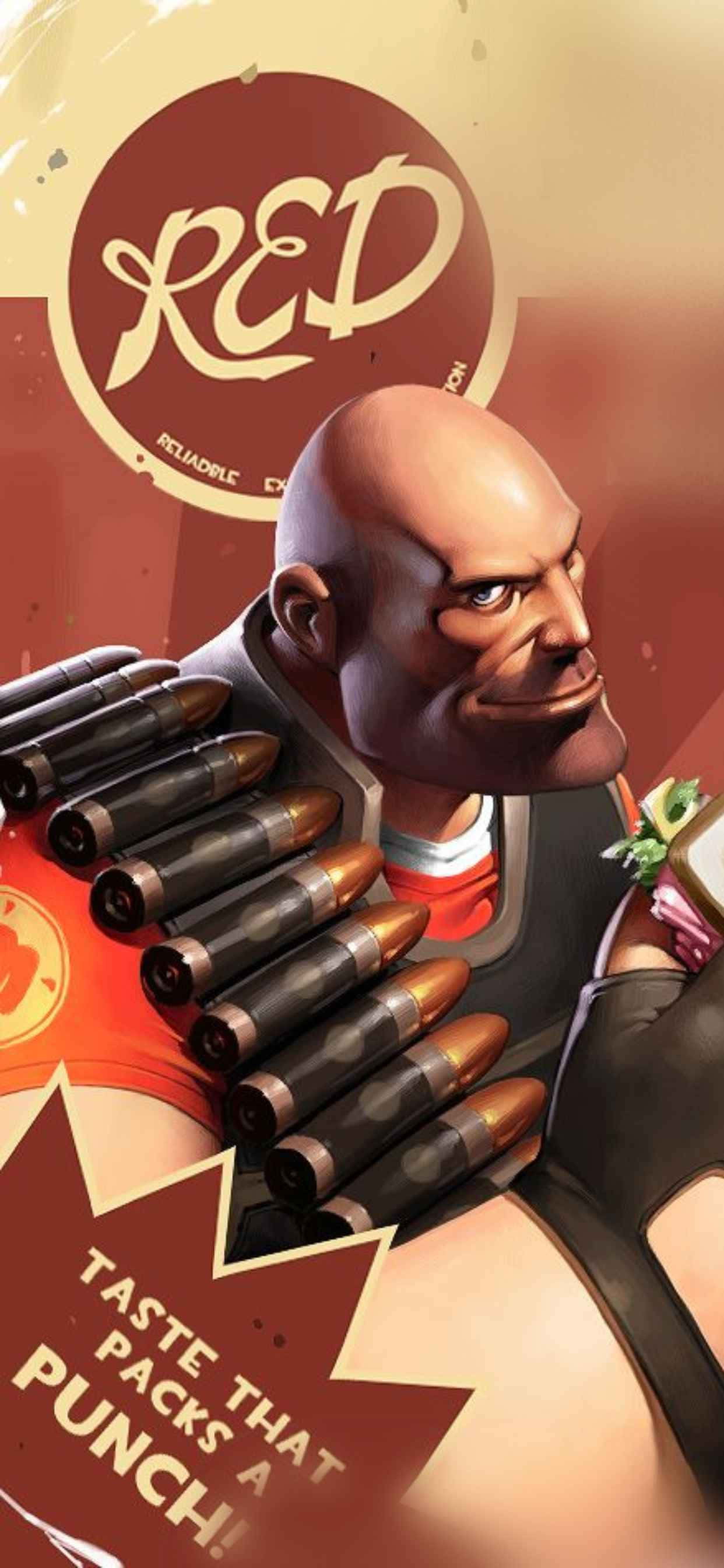 Rød tung karakter til iPhone Xs Max Team Fortress 2 Bakgrunn Bakgrunner