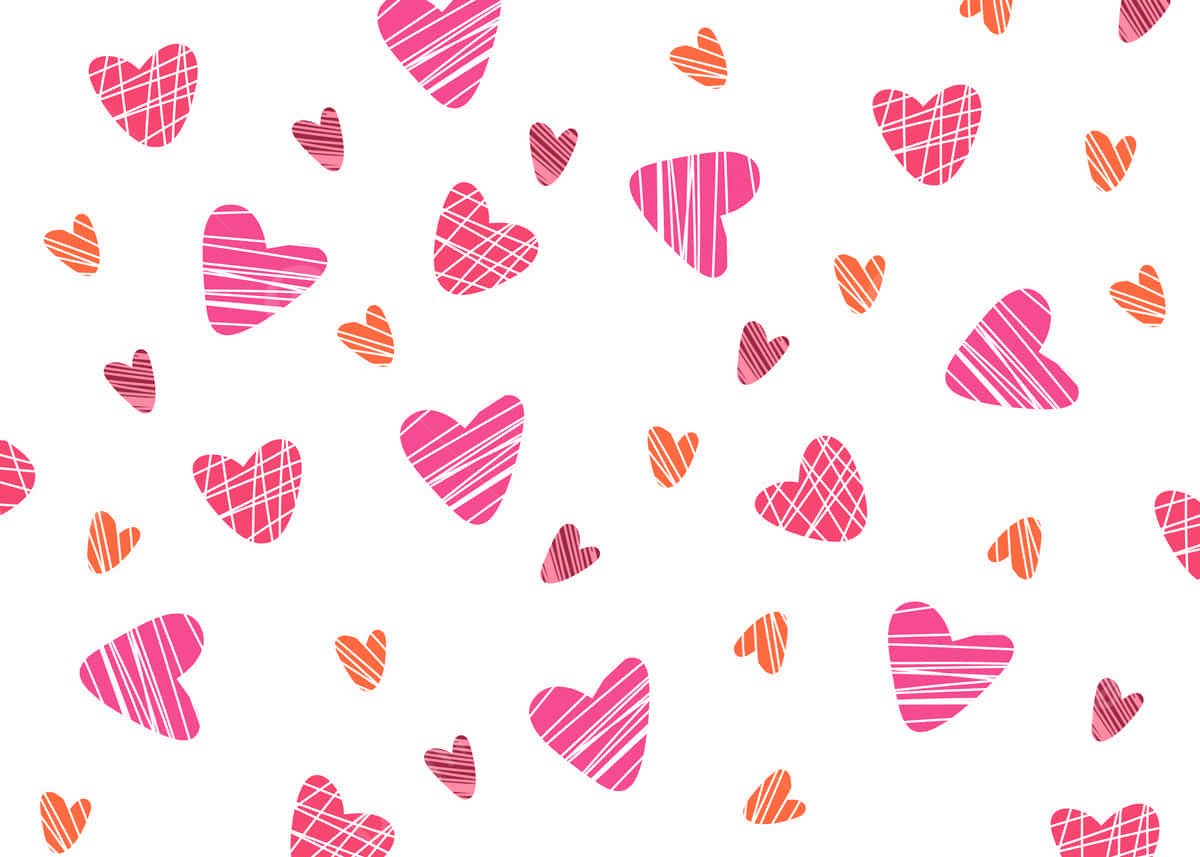 Røde og rosa søte valentinshjerter digitalt kunstverk Bakgrunner