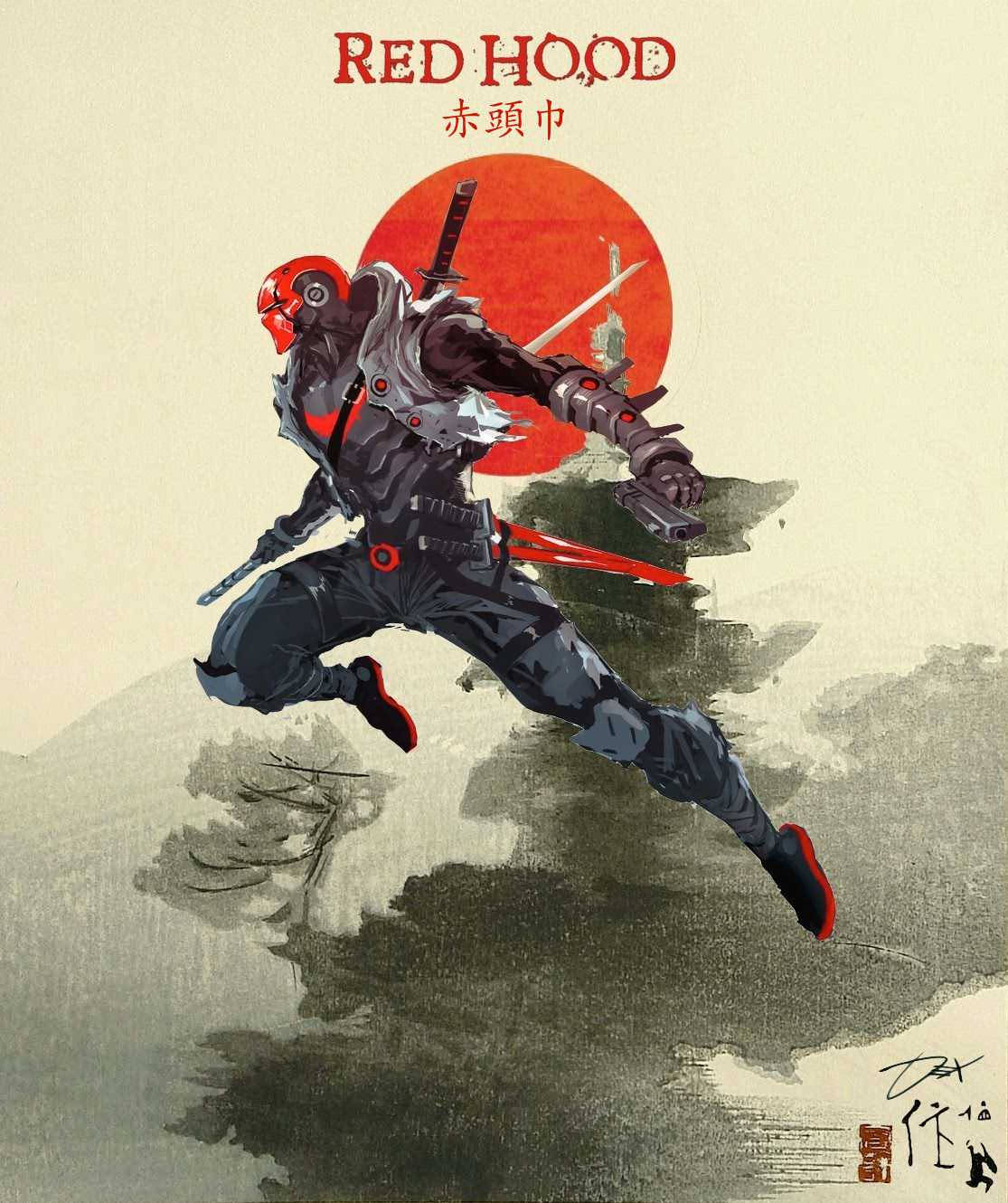 Red Hood japansk stil Bakgrunner