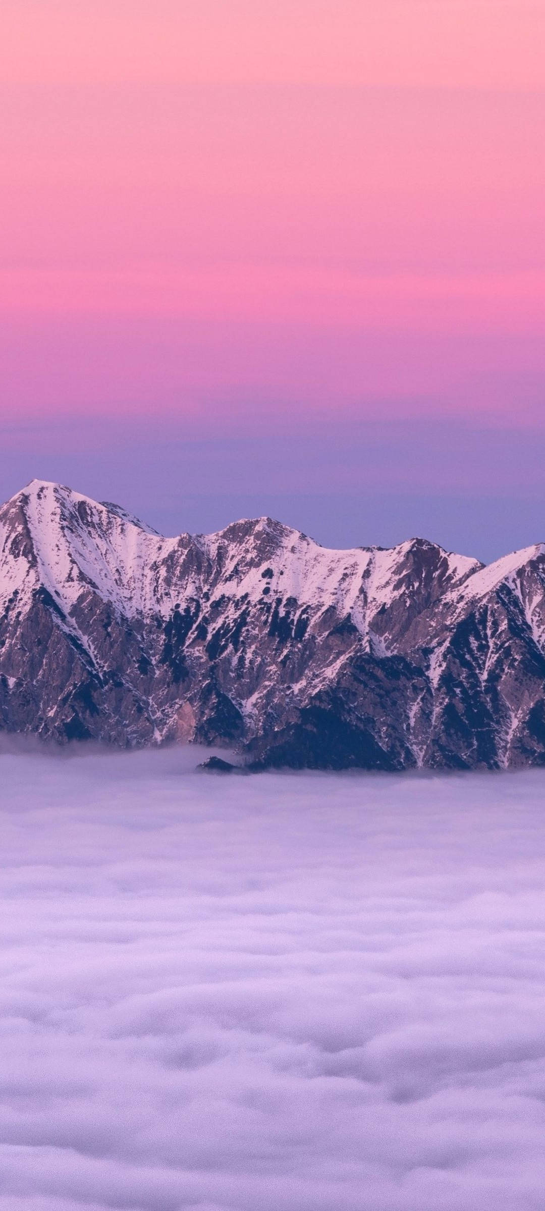 Redmi Note 10 Rosa Himmel Over Fjell Bakgrunner