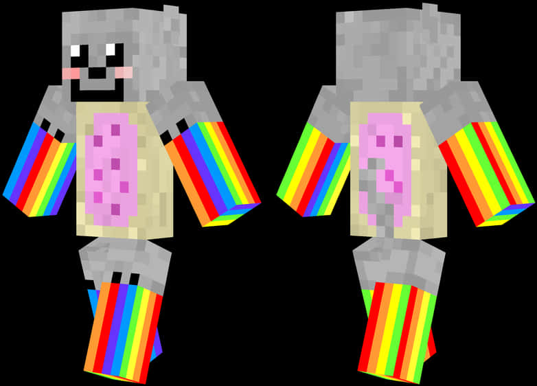 Regnbuearmet Minecraft-skin Bakgrunner