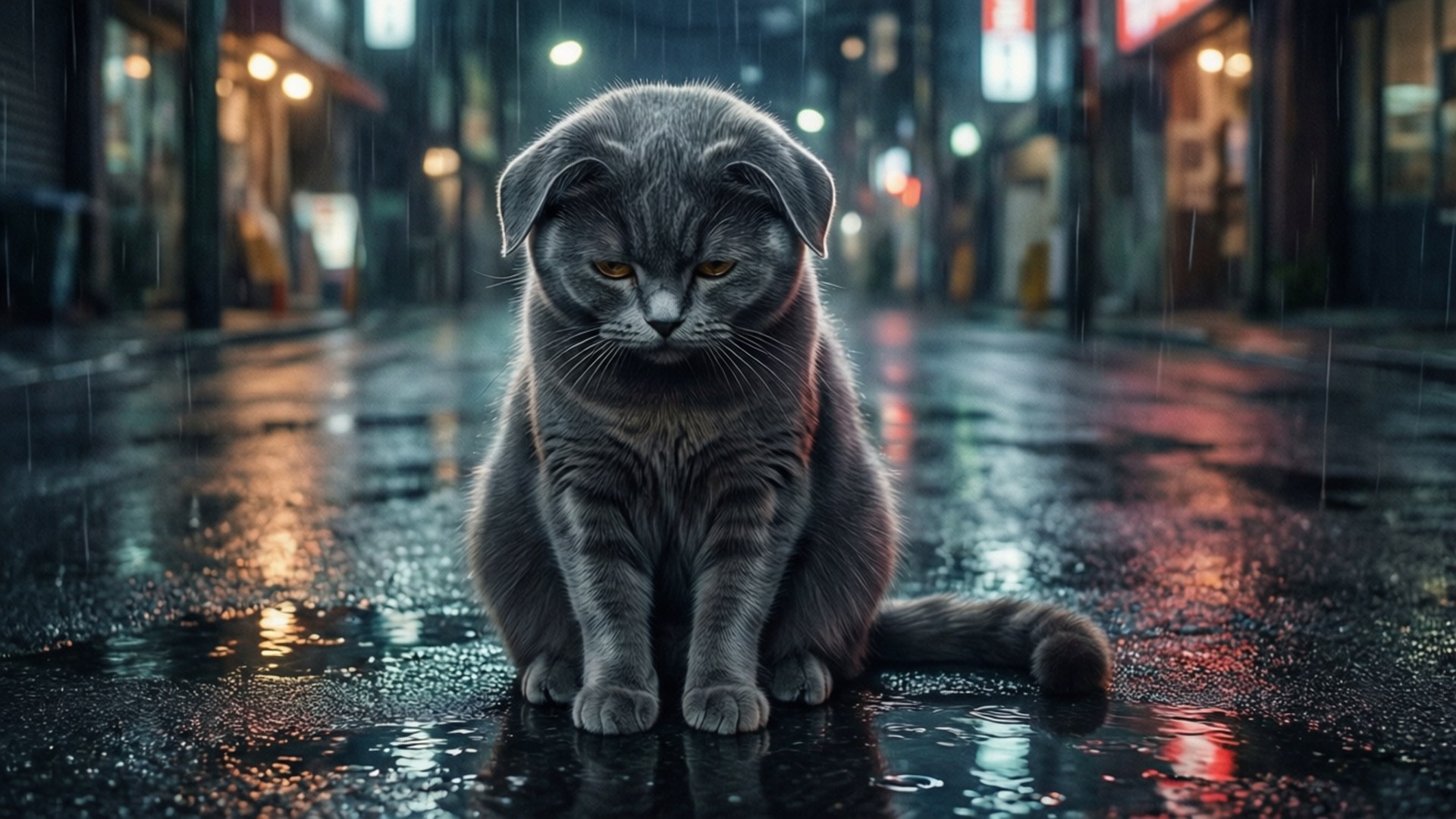 Regnfull gatekatt Bakgrunner