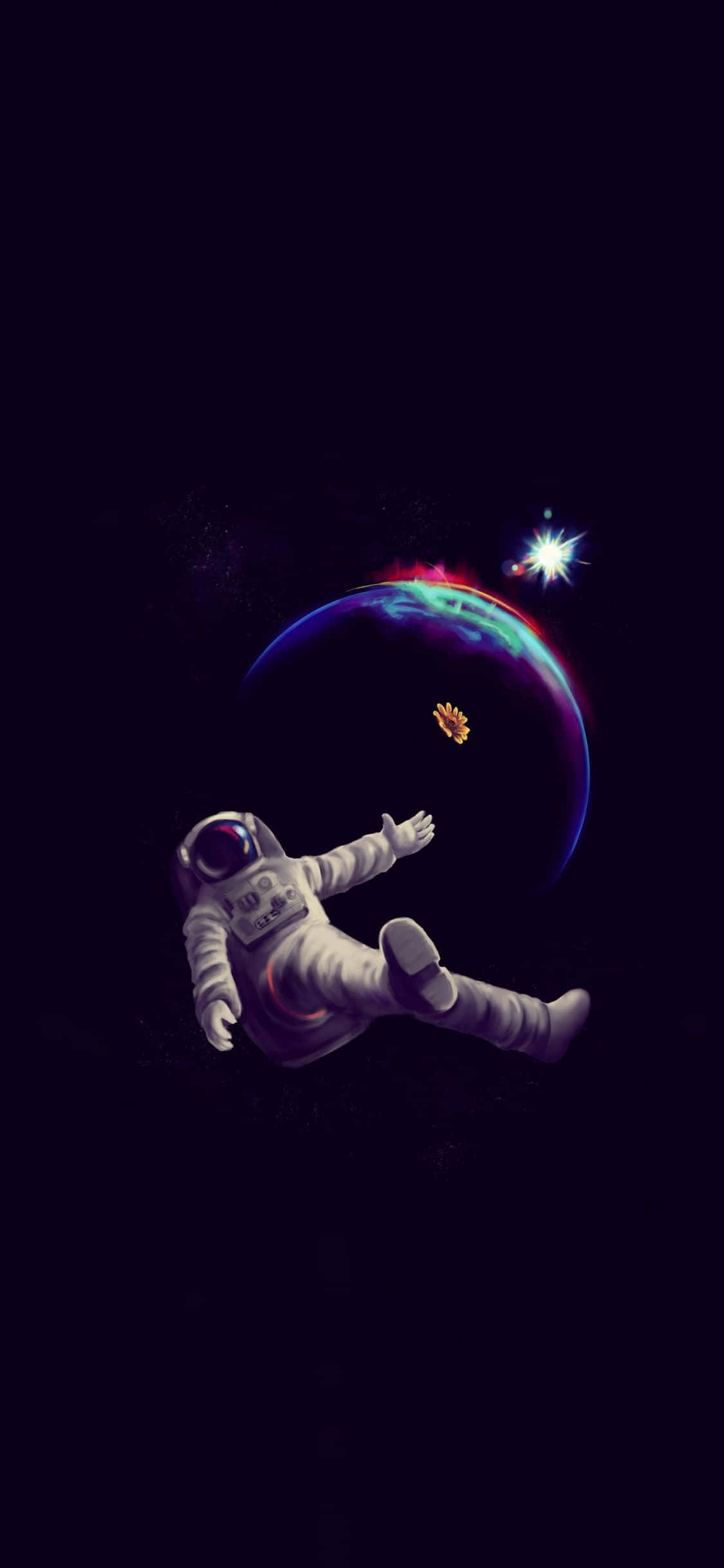 Representerer møtet mellom to verdener – denne astronaut-iPhone-bakgrunnen bringer verdensrommets uendelige muligheter til lommen din. Bakgrunner