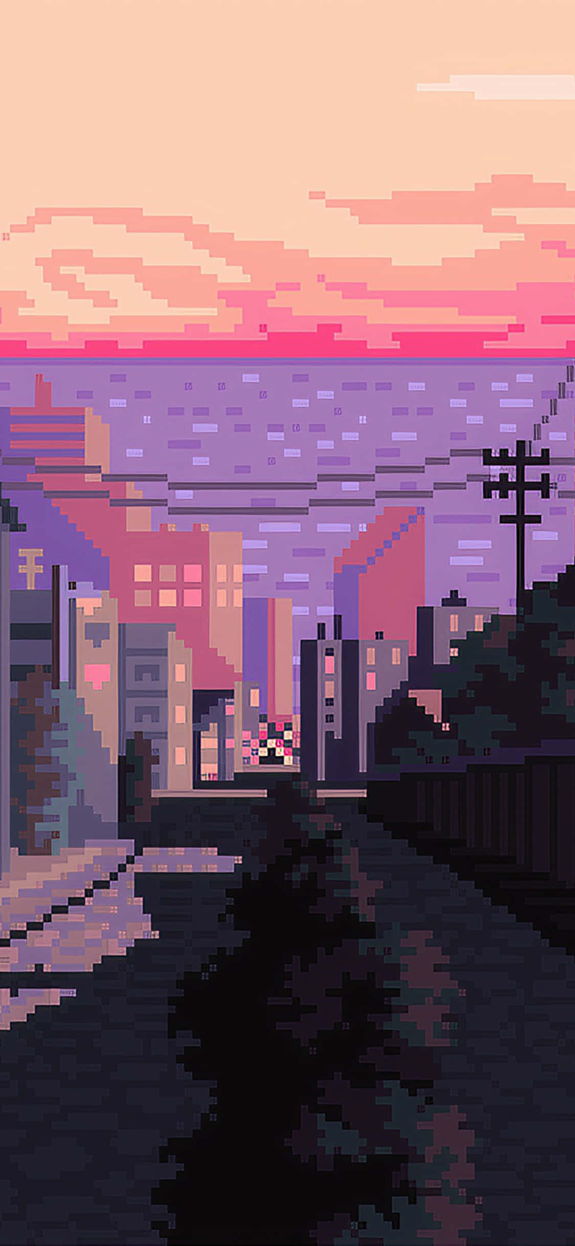 Retro pikselrosa kunst Bakgrunner
