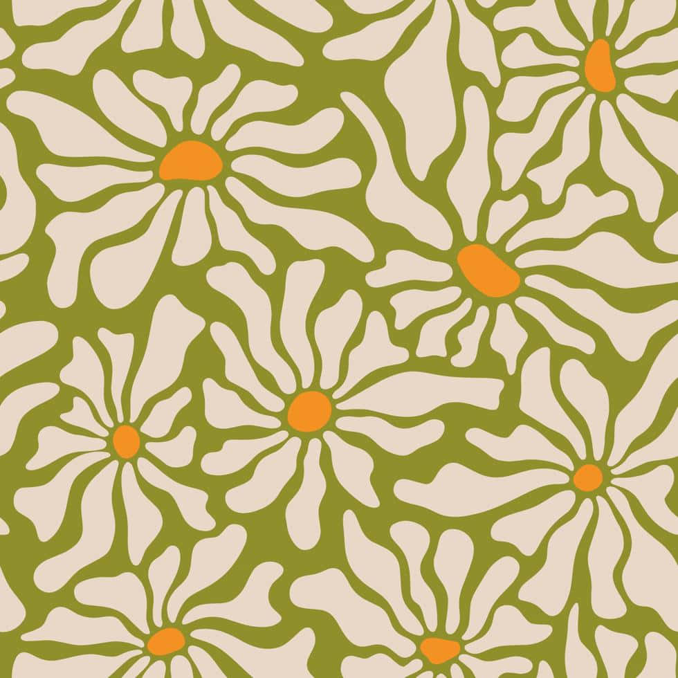 Retro tusenfryd blomsterestetikk 70-tallsbakgrunn Bakgrunner