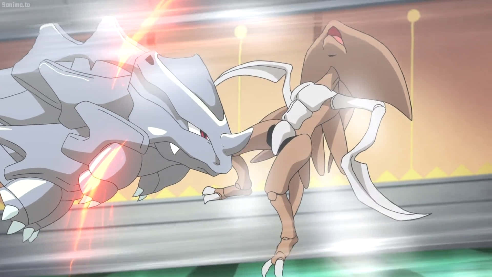Rhyhorn mot Kabutops Bakgrunner