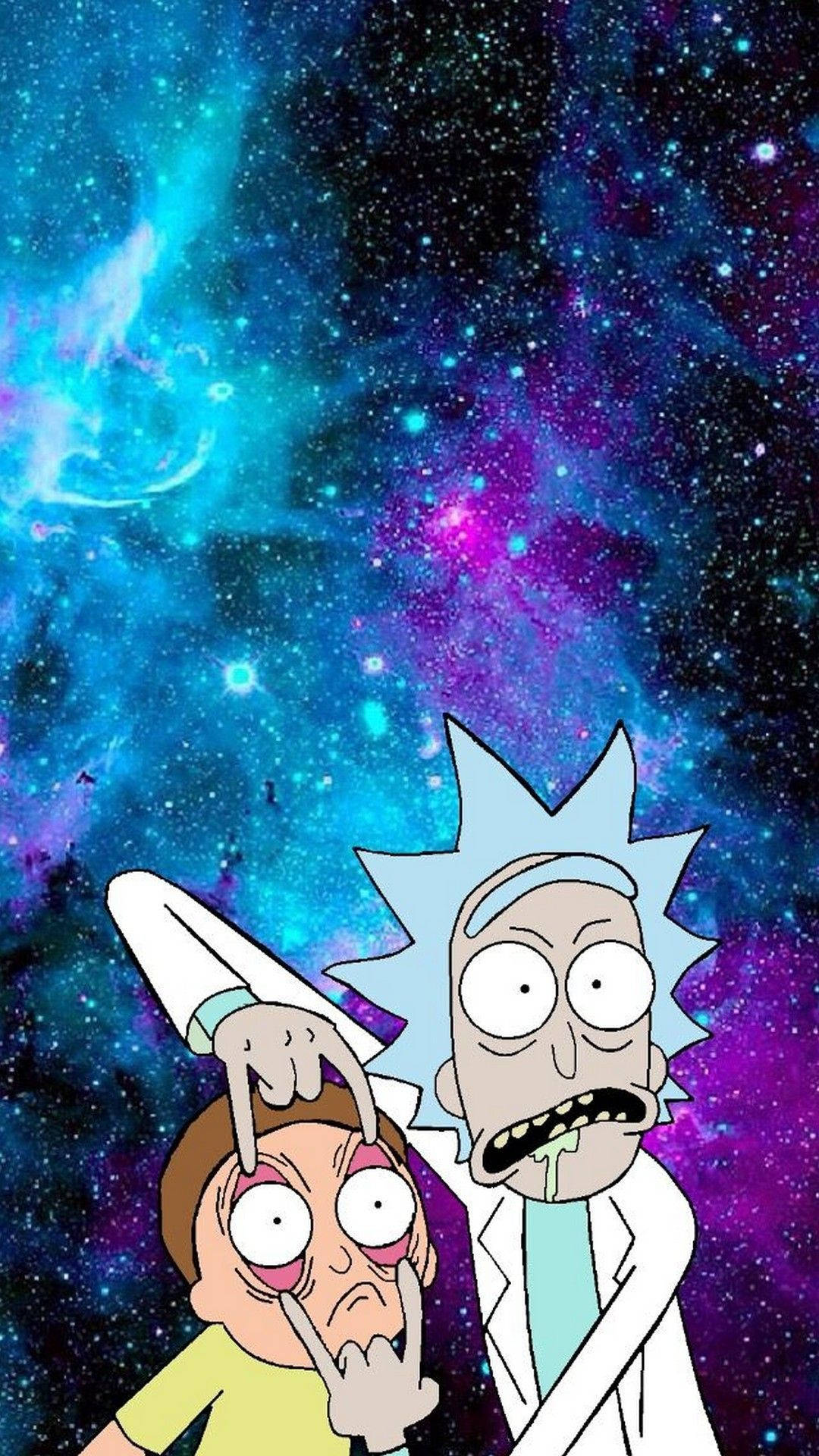 Rick og Morty Telefon Lilla Galaxy Bakgrunner
