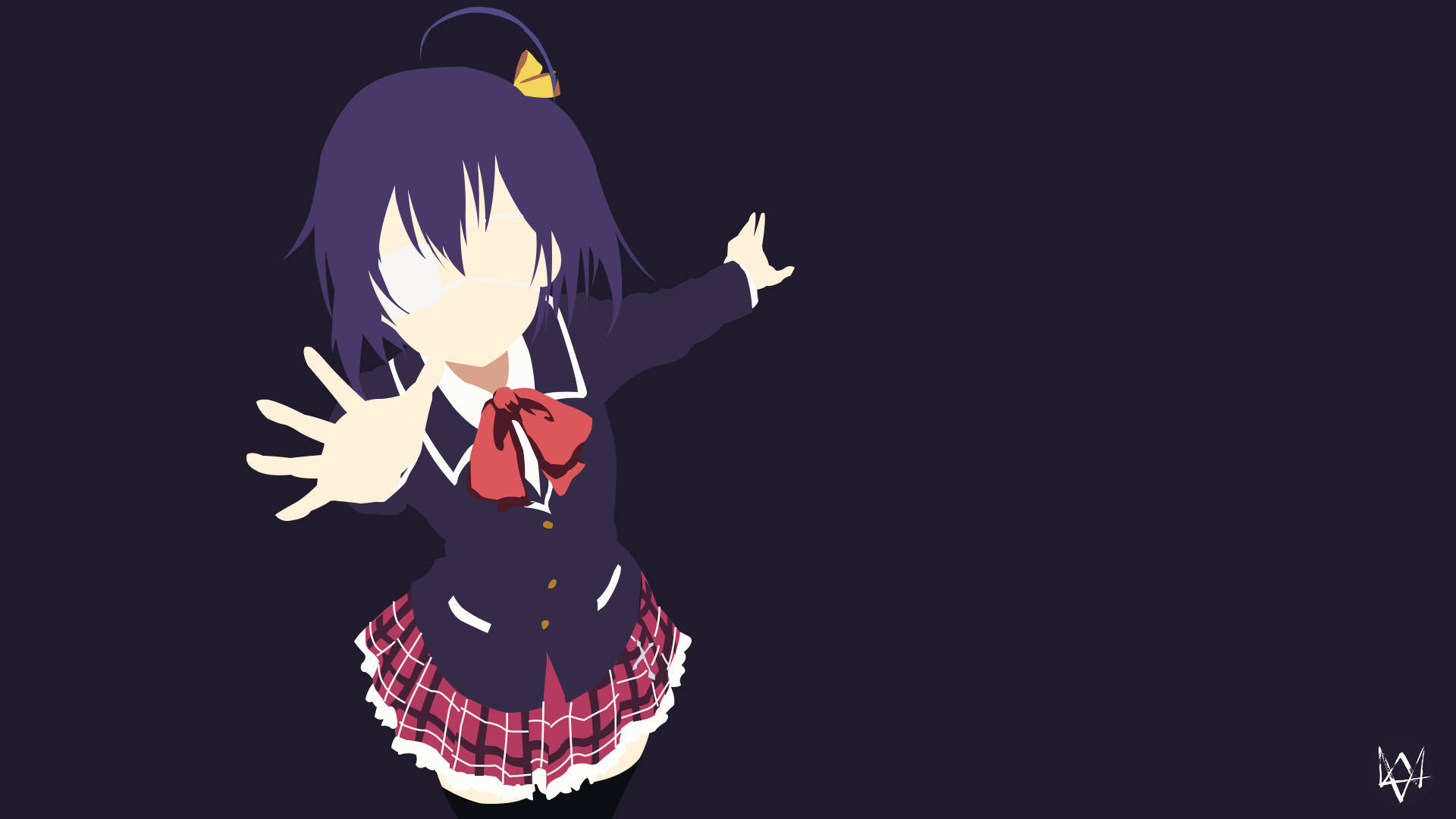 Rikka Chunibyo Minimalistisk Anime Bakgrunner