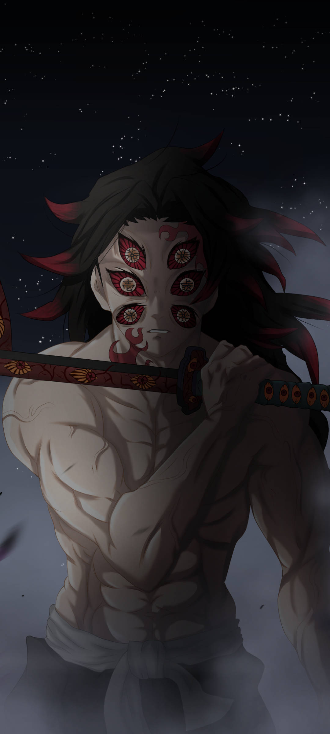 Ript Demon Slayer Kokushibo Bakgrunner
