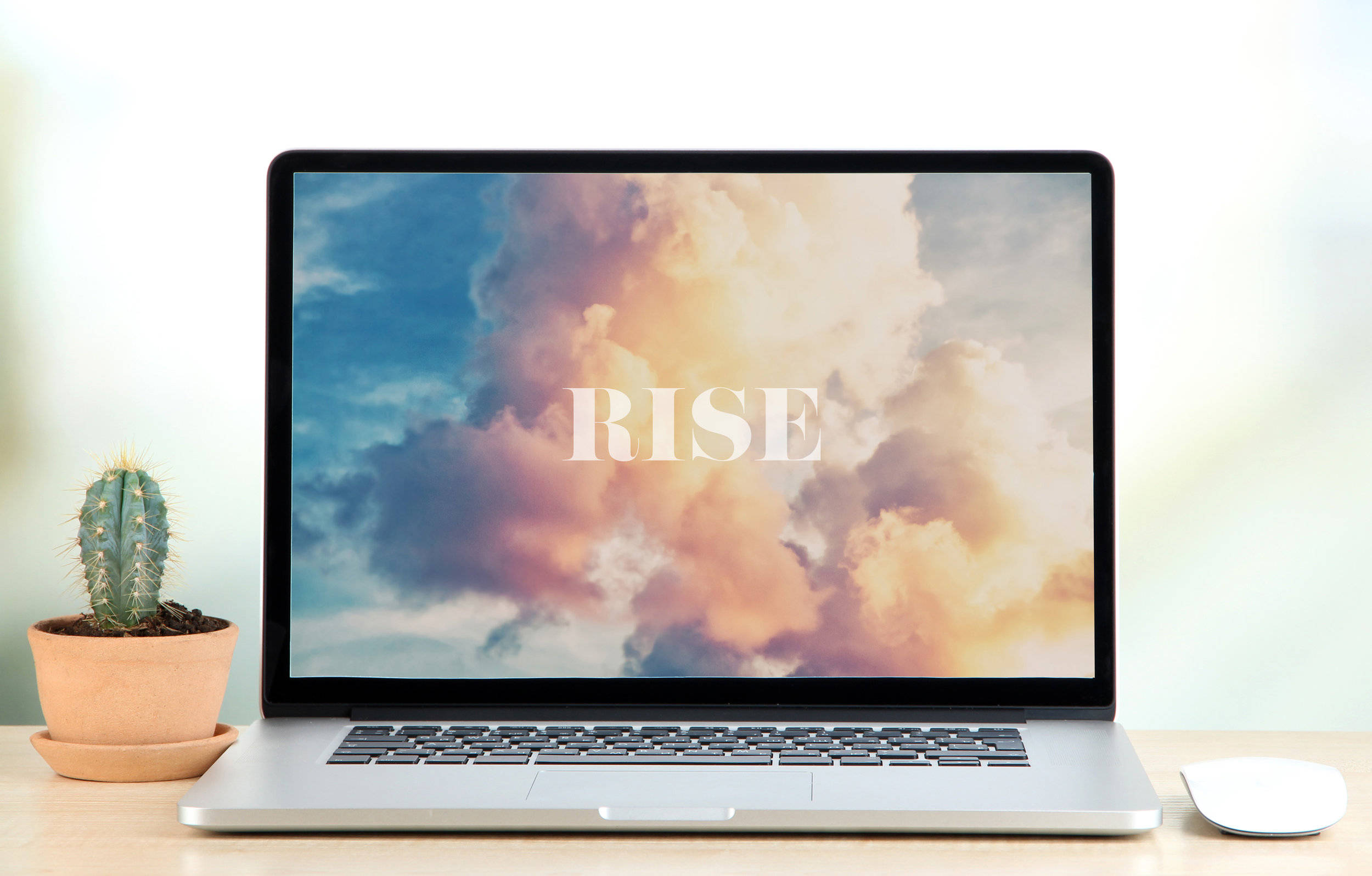 Rise Estetiske Skyer Kontor Laptop Bakgrunner