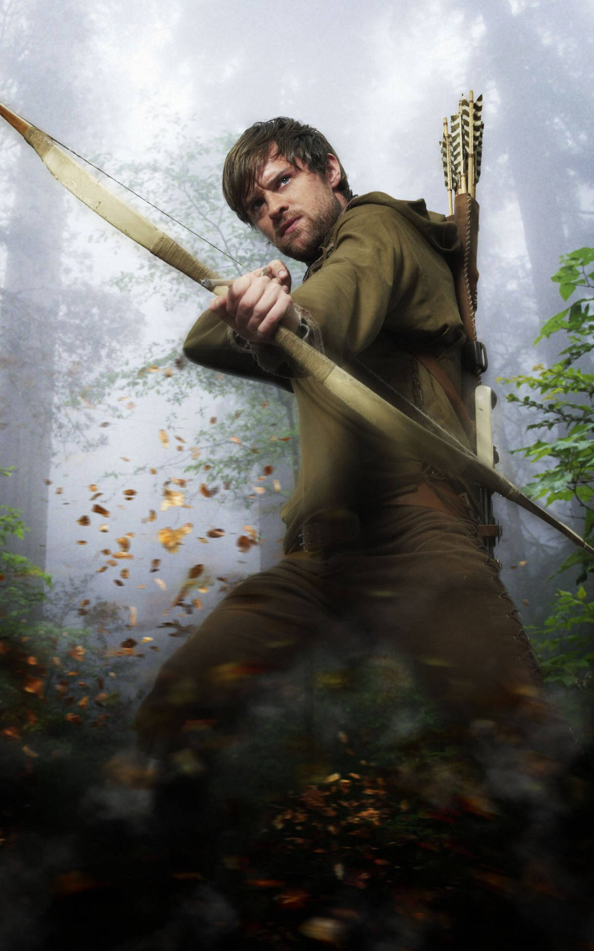 Robin Hood Poserer Med Bue Bakgrunner