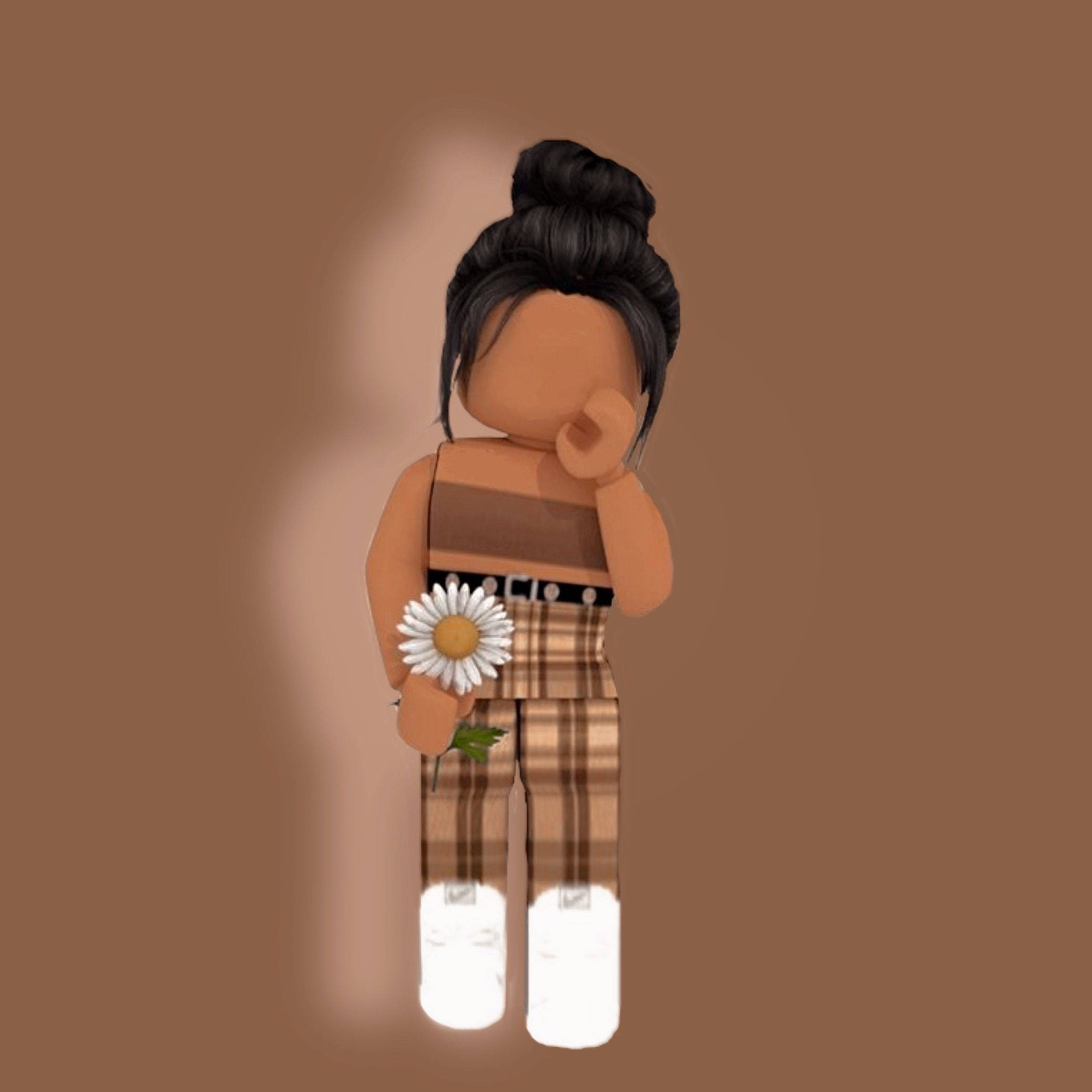Roblox Aesthetic Jente Hvit Blomst Bakgrunner