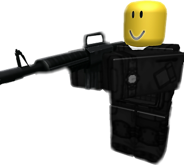 Roblox-figur med pistol Bakgrunner