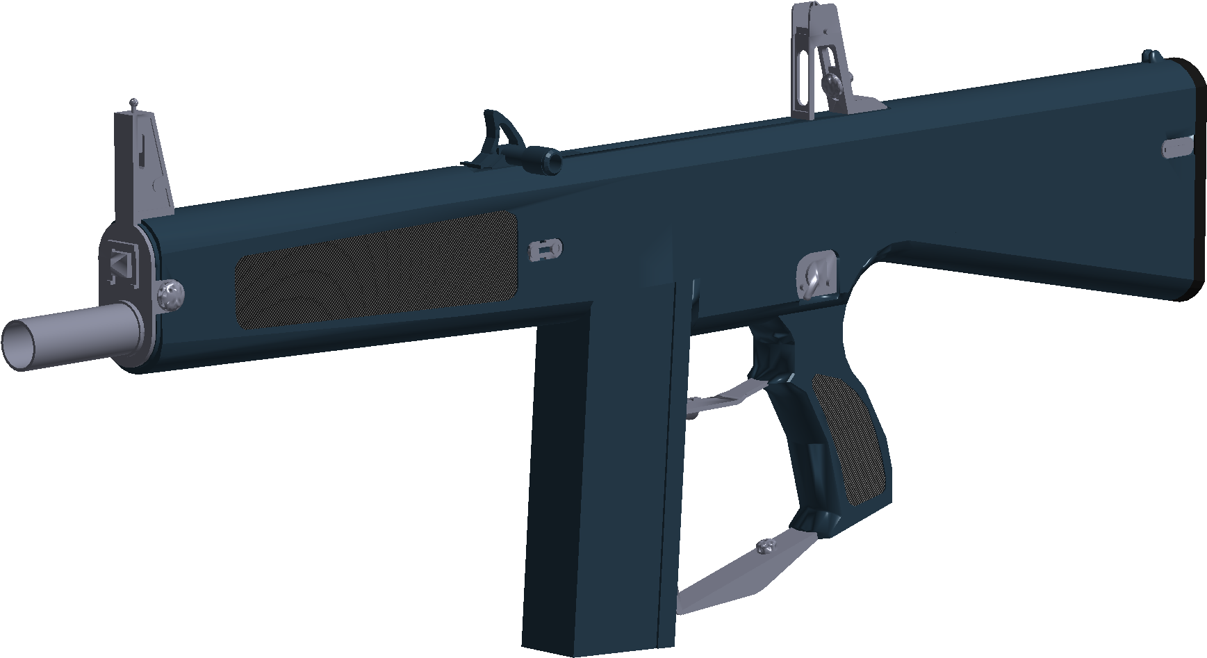 Roblox-inspirert maskinpistol-rendering Bakgrunner