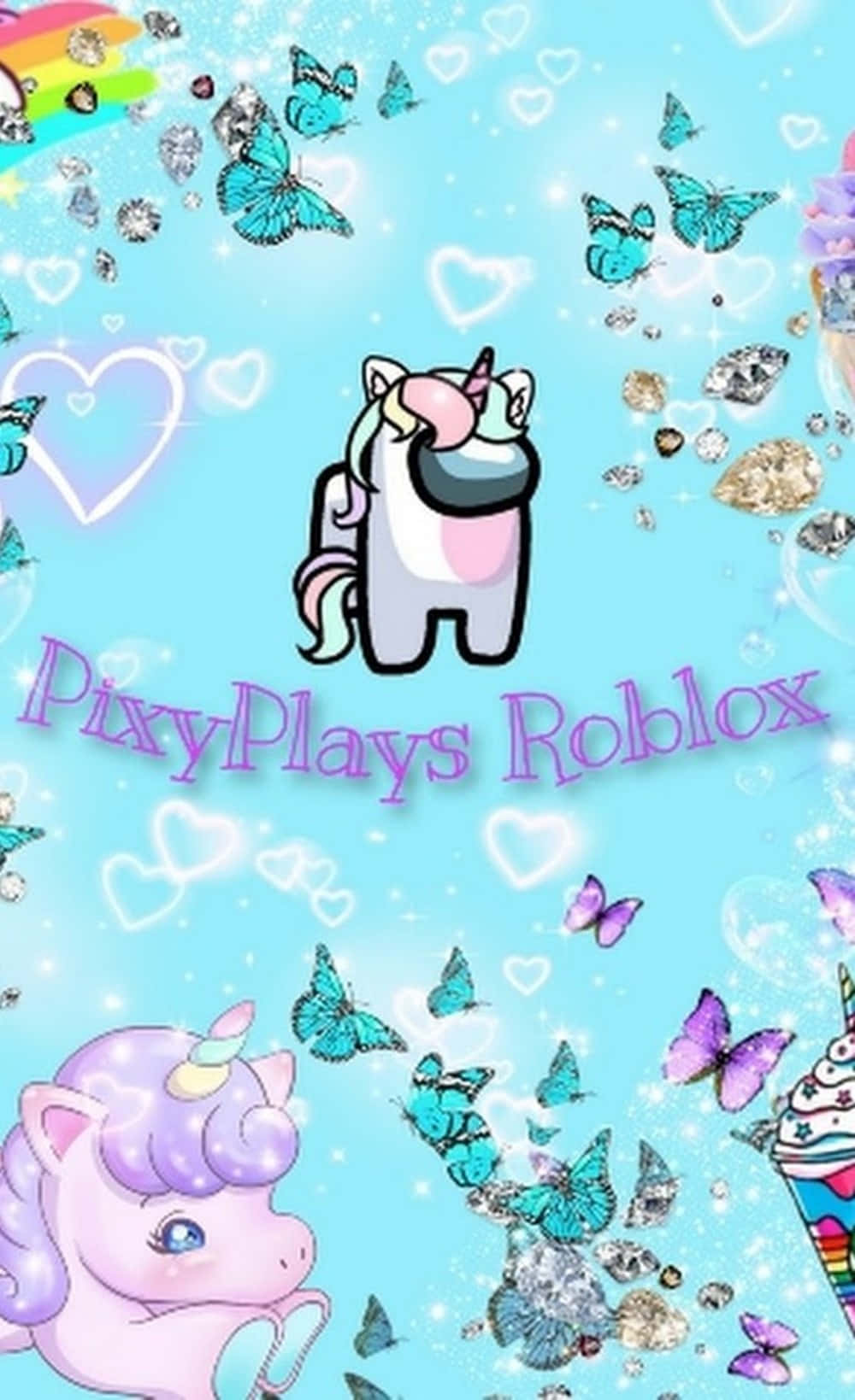 Roblox iPhone Enhjørning Pastell Sommerfugler Bakgrunner
