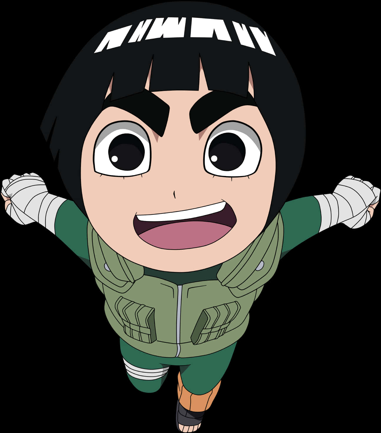Rock Lee Anime-karakter glad positur Bakgrunner