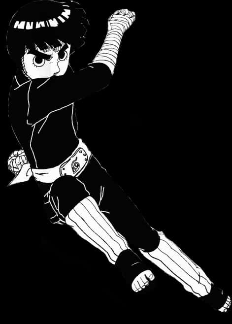 Rock Lee i actionpositur Bakgrunner